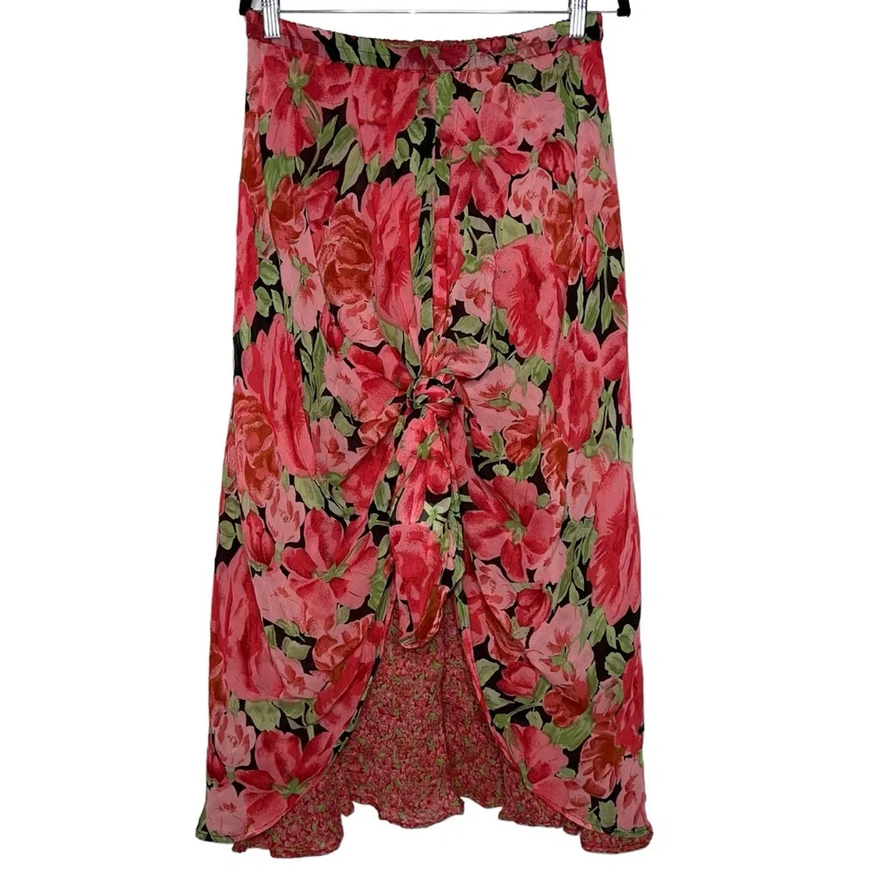 Coldwater Creek Vintage 90s Y2K Boho Reversible Floral Midi Length Skirt